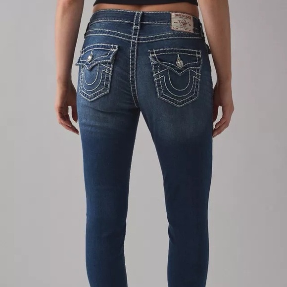 True Religion Jennie curvy High Rise Mr T Flap Skinny Jeans Sz 29 - Picture 3 of 10